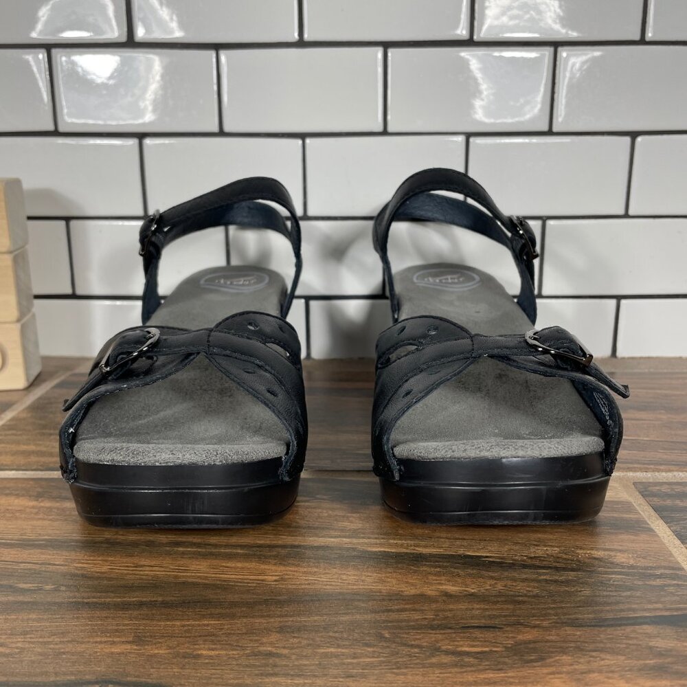 Dansko Sissy Womens Size EU 40 Shoes Black Leather Strappy Comfort Sandal - Picture 2 of 14
